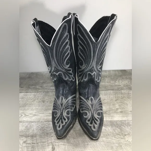 Code West Western Black Black Womens Riding Cowgirl Rodeo Cowboy Boots Size 8.5