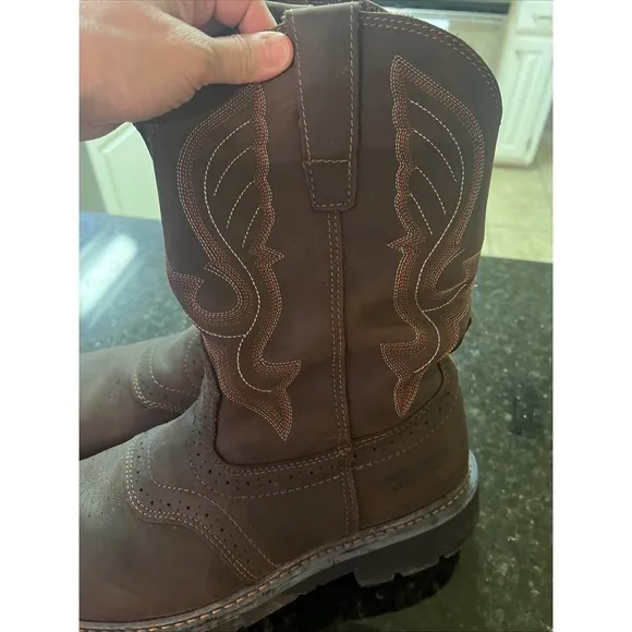 Cody James C9WR5 Men's Brown Leather Pull On Work Western Boots 12D Waterproof