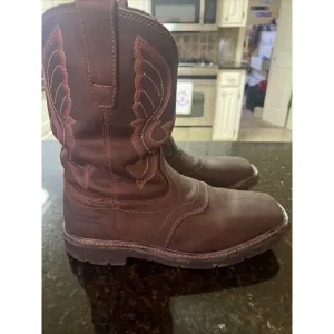Cody James C9WR5 Men's Brown Leather Pull On Work Western Boots 12D Waterproof