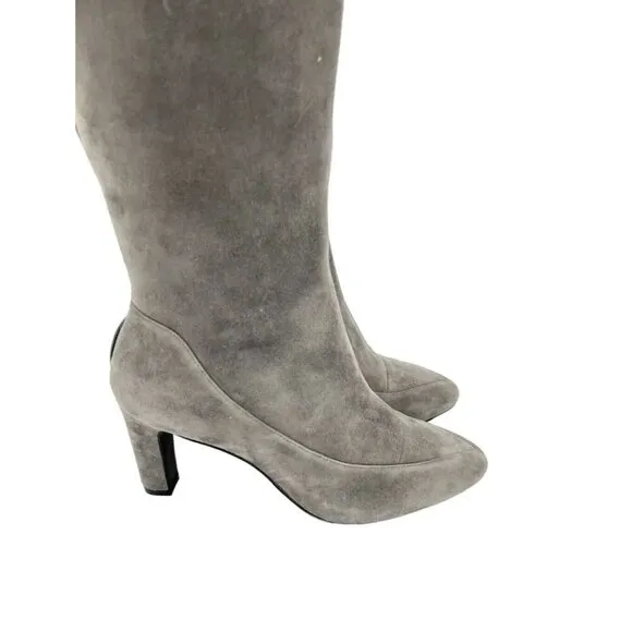 Cole Haan Arlean Stormcloud Light Gray Suede Leather Tall Boots 6.5 New