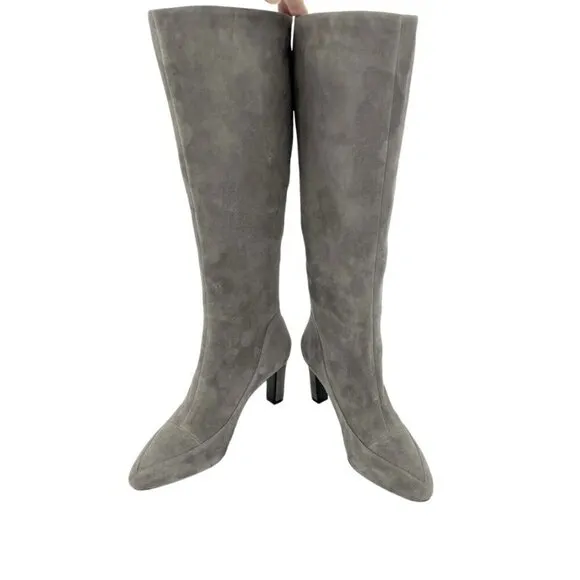 Cole Haan Arlean Stormcloud Light Gray Suede Leather Tall Boots 6.5 New
