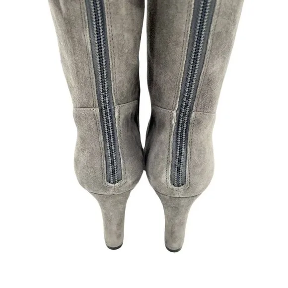 Cole Haan Arlean Stormcloud Light Gray Suede Leather Tall Boots 6.5 New