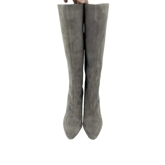 Cole Haan Arlean Stormcloud Light Gray Suede Leather Tall Boots 6.5 New