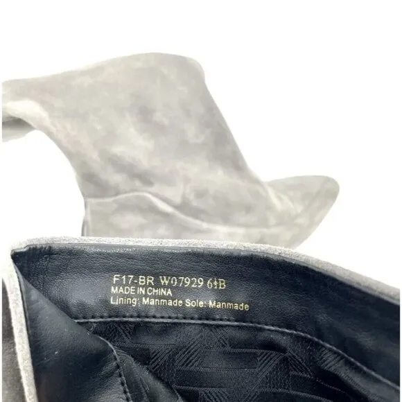 Cole Haan Arlean Stormcloud Light Gray Suede Leather Tall Boots 6.5 New