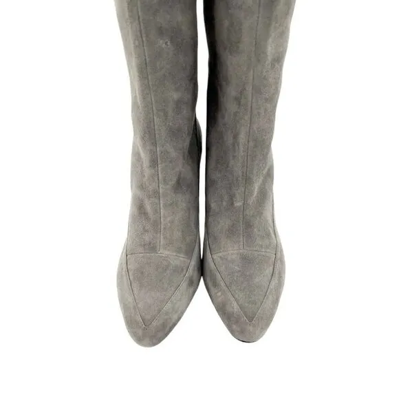 Cole Haan Arlean Stormcloud Light Gray Suede Leather Tall Boots 6.5 New