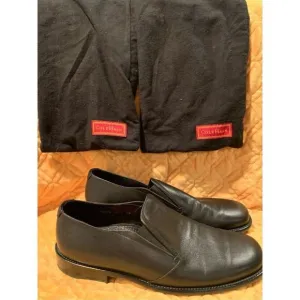 Cole Haan Black Leather Slip on Square Toe Loafer Shoes mens 10 D worn 1X