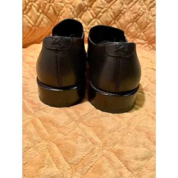 Cole Haan Black Leather Slip on Square Toe Loafer Shoes mens 10 D worn 1X