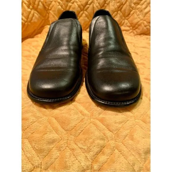 Cole Haan Black Leather Slip on Square Toe Loafer Shoes mens 10 D worn 1X