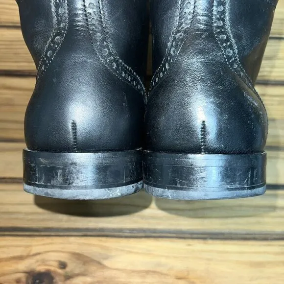 Cole Haan Boots Mens 10.5 M C20285 Black Leather Lace Up‎ Wingtip Ankle Chukka