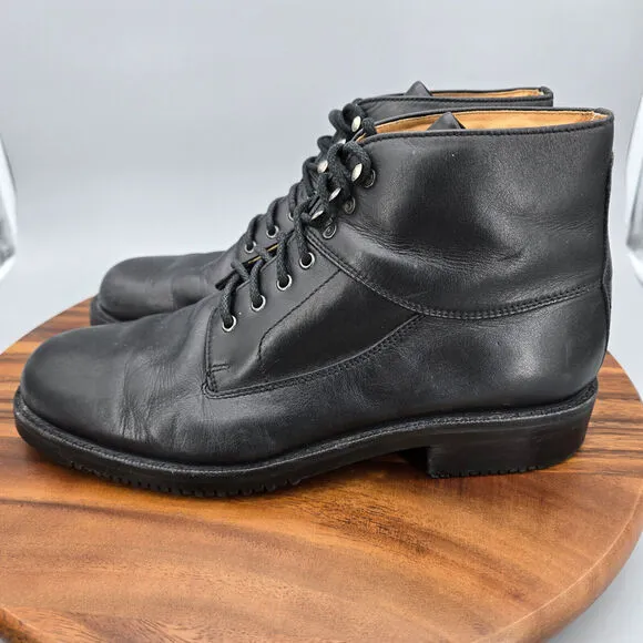 Cole Haan Boots Men's 9.5 M Black Leather Plain Toe Casual Dress Ankle Lace Up