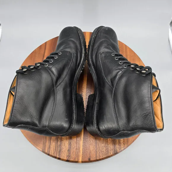 Cole Haan Boots Men's 9.5 M Black Leather Plain Toe Casual Dress Ankle Lace Up