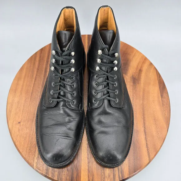Cole Haan Boots Men's 9.5 M Black Leather Plain Toe Casual Dress Ankle Lace Up
