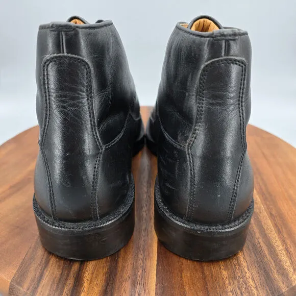Cole Haan Boots Men's 9.5 M Black Leather Plain Toe Casual Dress Ankle Lace Up