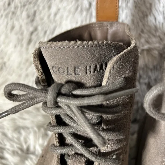 Cole Haan Generation ZeroGrand Ankle Boots Shoes Mens Size 10 Gray Suede Lace Up