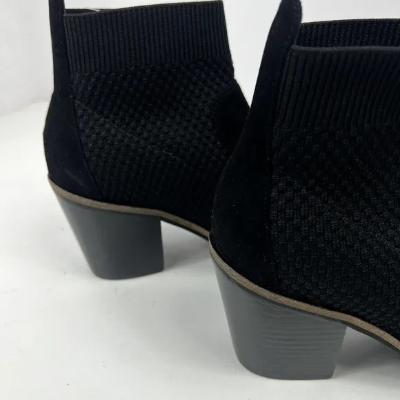 Cole Haan Grand OS Black Knit Suede Maggie Ankle Boots Sz 7B Bootie NWT