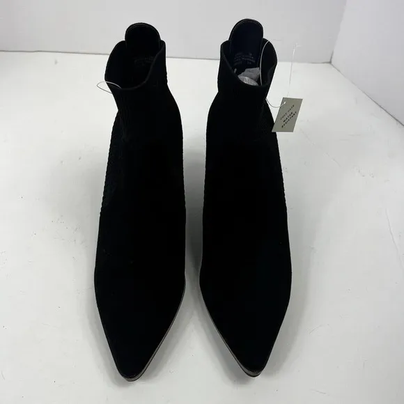 Cole Haan Grand OS Black Knit Suede Maggie Ankle Boots Sz 7B Bootie NWT