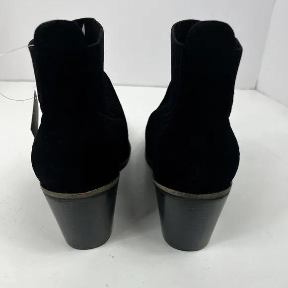Cole Haan Grand OS Black Knit Suede Maggie Ankle Boots Sz 7B Bootie NWT
