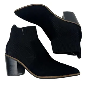 Cole Haan Grand OS Black Knit Suede Maggie Ankle Boots Sz 7B Bootie NWT