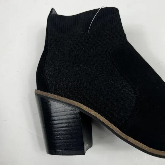 Cole Haan Grand OS Black Knit Suede Maggie Ankle Boots Sz 7B Bootie NWT