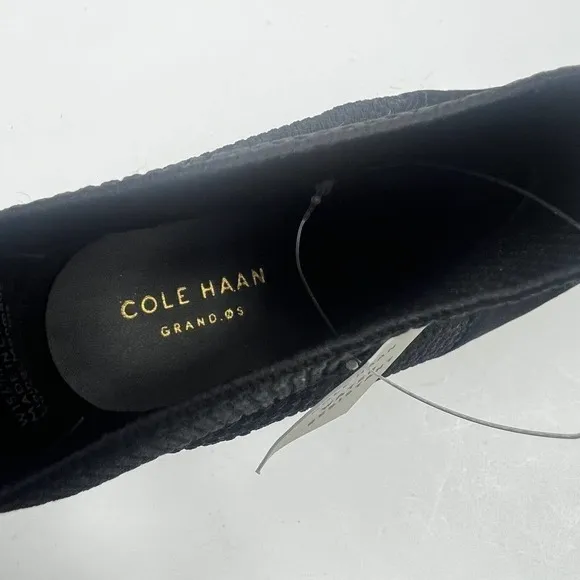 Cole Haan Grand OS Black Knit Suede Maggie Ankle Boots Sz 7B Bootie NWT
