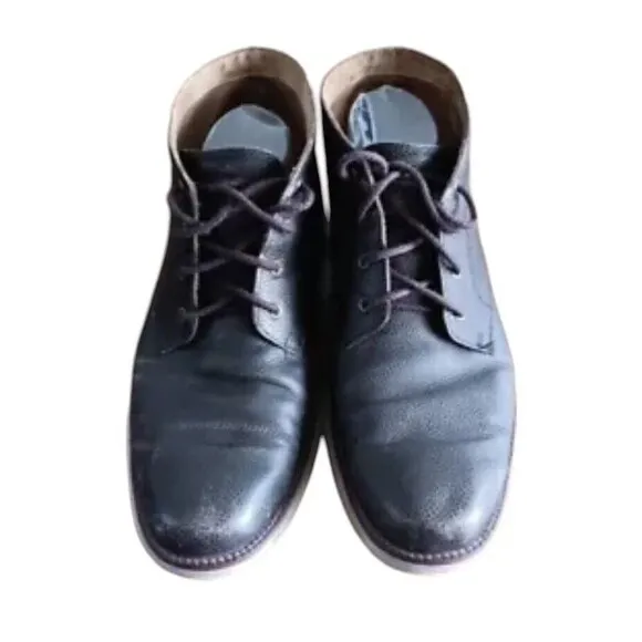 Cole Haan Grand OS Chukka Boots Mens Black Leather Round Toe Ankle Boots 10