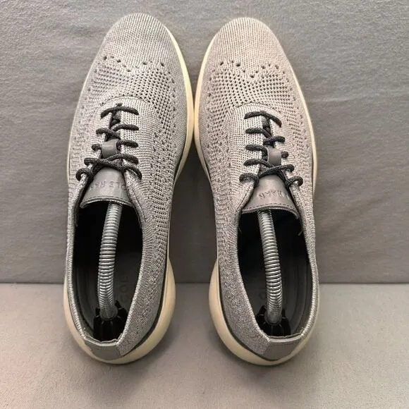 Cole Haan Grand Troy Mens Size 9 (M) Wingtip Oxford Cool Gray Knit Casual Dress