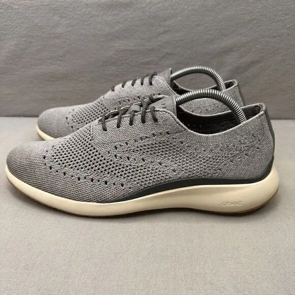 Cole Haan Grand Troy Mens Size 9 (M) Wingtip Oxford Cool Gray Knit Casual Dress