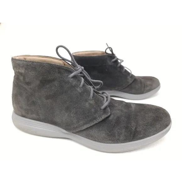 Cole Haan Grand.OS Tour Mens Size 9 M Gray Suede Chukka Ankle Boots C26184