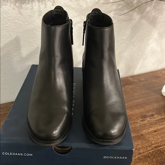 Cole Haan Holis Buckle Bootie Black Leather