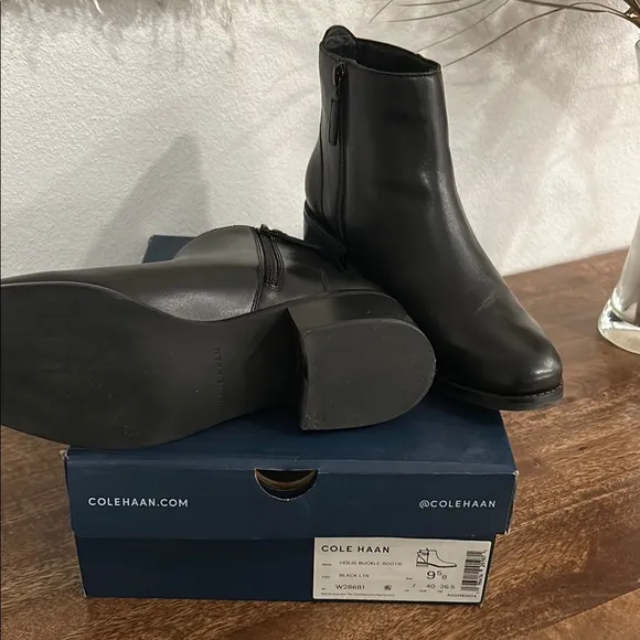 Cole Haan Holis Buckle Bootie Black Leather