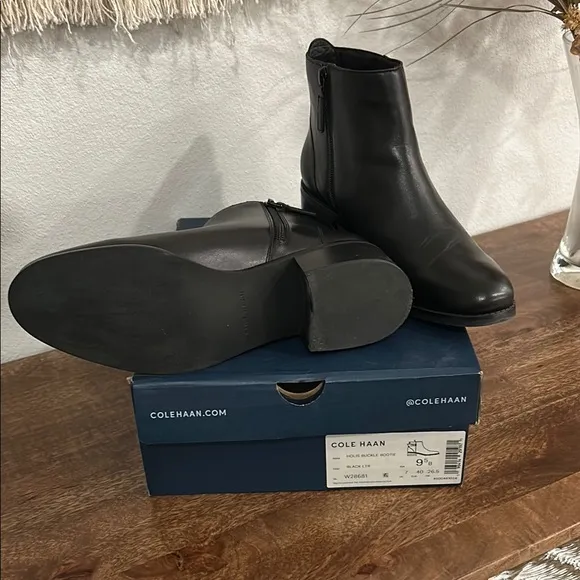 Cole Haan Holis Buckle Bootie Black Leather
