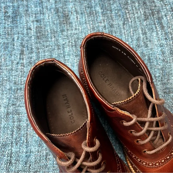 Cole Haan Liam Chukka 11 Wingtip Leather Ankle Boots in Brown