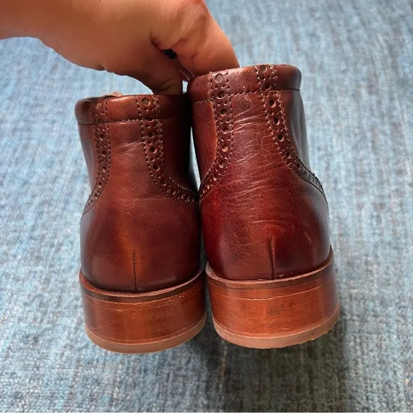 Cole Haan Liam Chukka 11 Wingtip Leather Ankle Boots in Brown