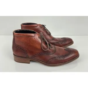 Cole Haan Liam Chukka II Boots Mens US 9M Brown Leather Wingtip Ankle C11053