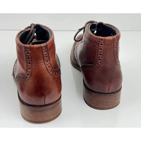 Cole Haan Liam Chukka II Boots Mens US 9M Brown Leather Wingtip Ankle C11053