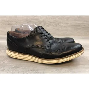 Cole Haan LunarGrand C14110 Men 10.5M Black Leather Wingtip Casual Oxford Shoes