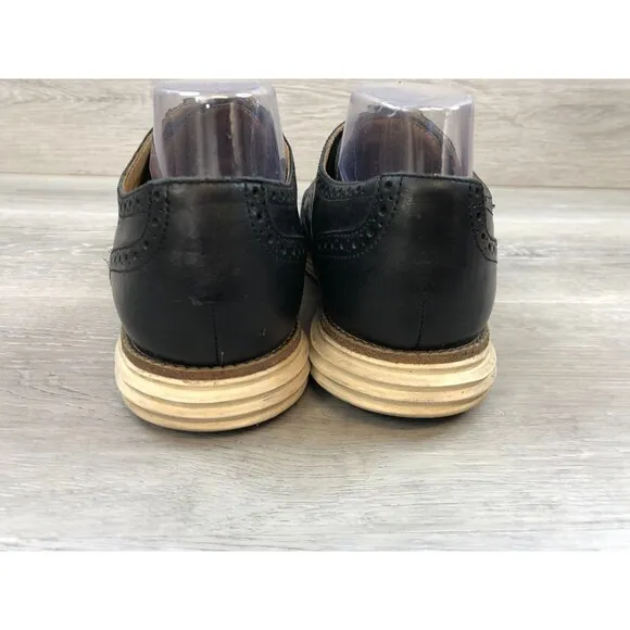 Cole Haan LunarGrand C14110 Men 10.5M Black Leather Wingtip Casual Oxford Shoes