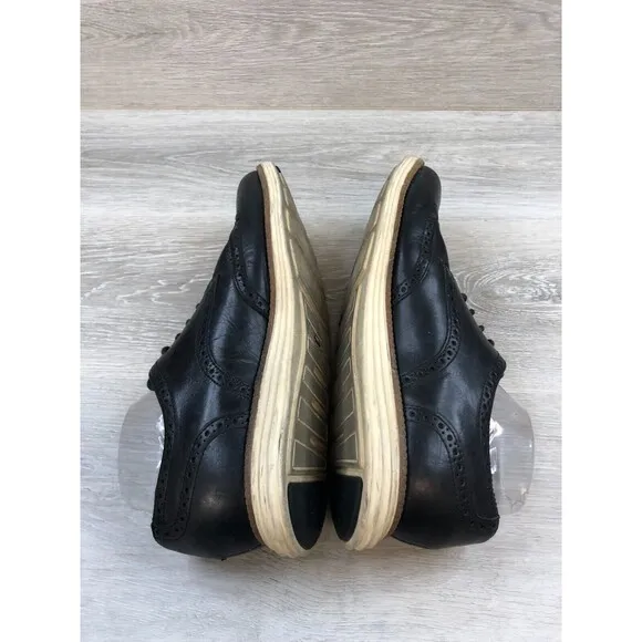 Cole Haan LunarGrand C14110 Men 10.5M Black Leather Wingtip Casual Oxford Shoes