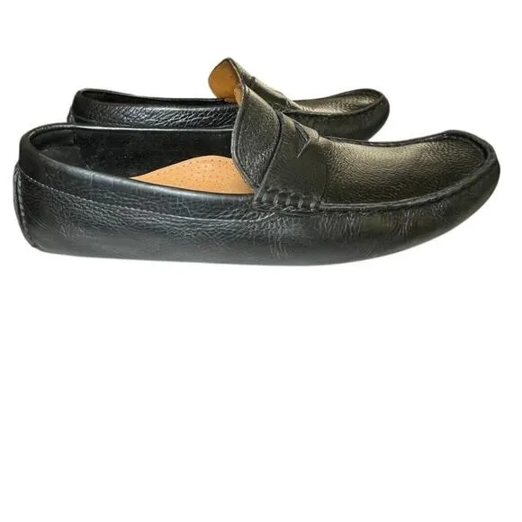 Cole Haan Men 10 1/2  Howland Penny Loafer Black Tumbled Driving Shoe Comfort