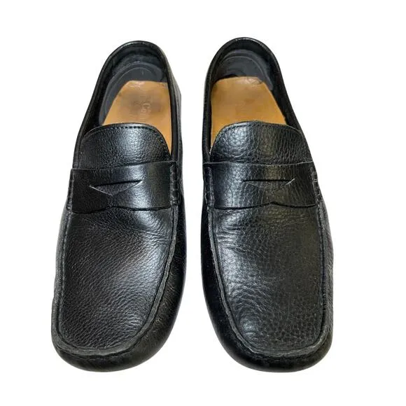 Cole Haan Men 10 1/2  Howland Penny Loafer Black Tumbled Driving Shoe Comfort