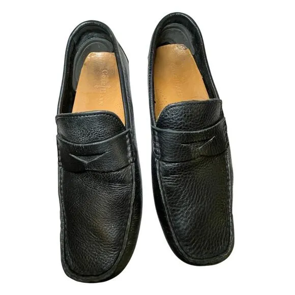 Cole Haan Men 10 1/2  Howland Penny Loafer Black Tumbled Driving Shoe Comfort