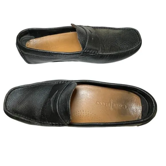 Cole Haan Men 10 1/2  Howland Penny Loafer Black Tumbled Driving Shoe Comfort