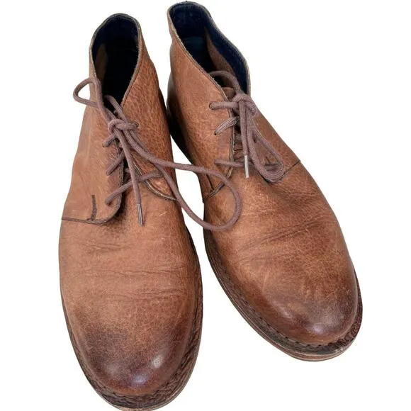 Cole Haan Men's Glenn Chukka Brown Distressed Soft Leather Boots, Size 9M