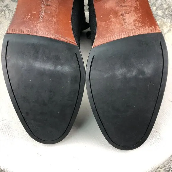 Cole Haan Men's Size 10M Dk Grey Leather Nike Air Sole Dual Buckle Ankle Boots