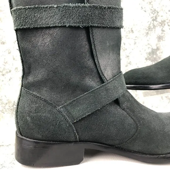 Cole Haan Men's Size 10M Dk Grey Leather Nike Air Sole Dual Buckle Ankle Boots