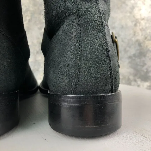 Cole Haan Men's Size 10M Dk Grey Leather Nike Air Sole Dual Buckle Ankle Boots