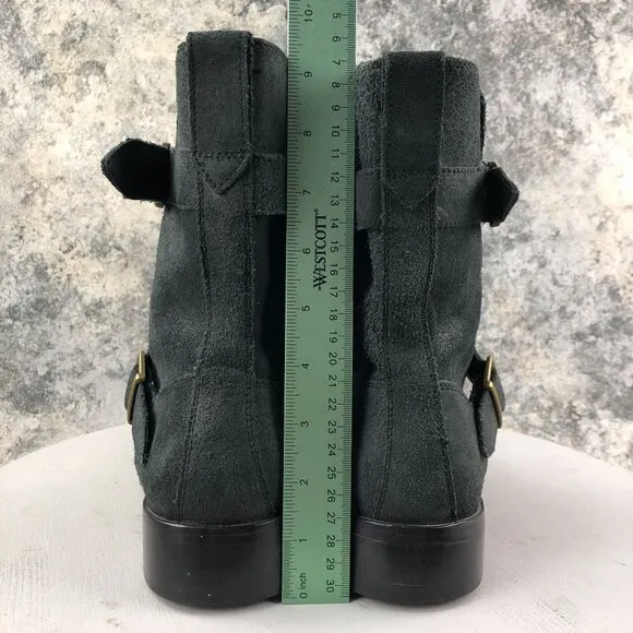 Cole Haan Men's Size 10M Dk Grey Leather Nike Air Sole Dual Buckle Ankle Boots