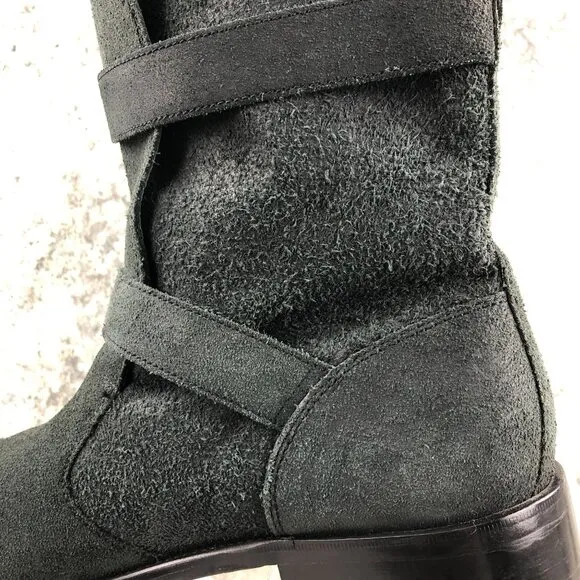 Cole Haan Men's Size 10M Dk Grey Leather Nike Air Sole Dual Buckle Ankle Boots