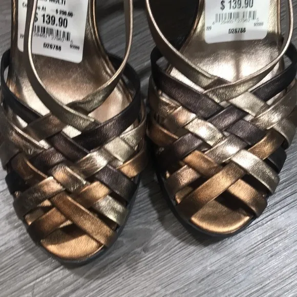 Cole Haan NWT Strappie Multi Colored Metalic Nike Air Heeled Sandals size 8.5