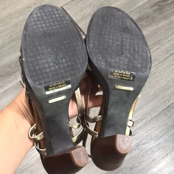 Cole Haan NWT Strappie Multi Colored Metalic Nike Air Heeled Sandals size 8.5